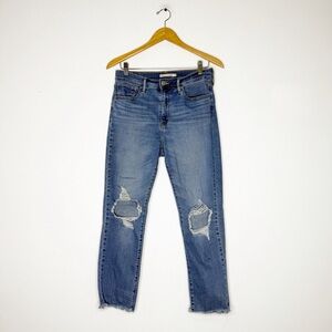 Levi’s 724 High-Rise Straight Crop Jeans Distressed Women’s Size 29
